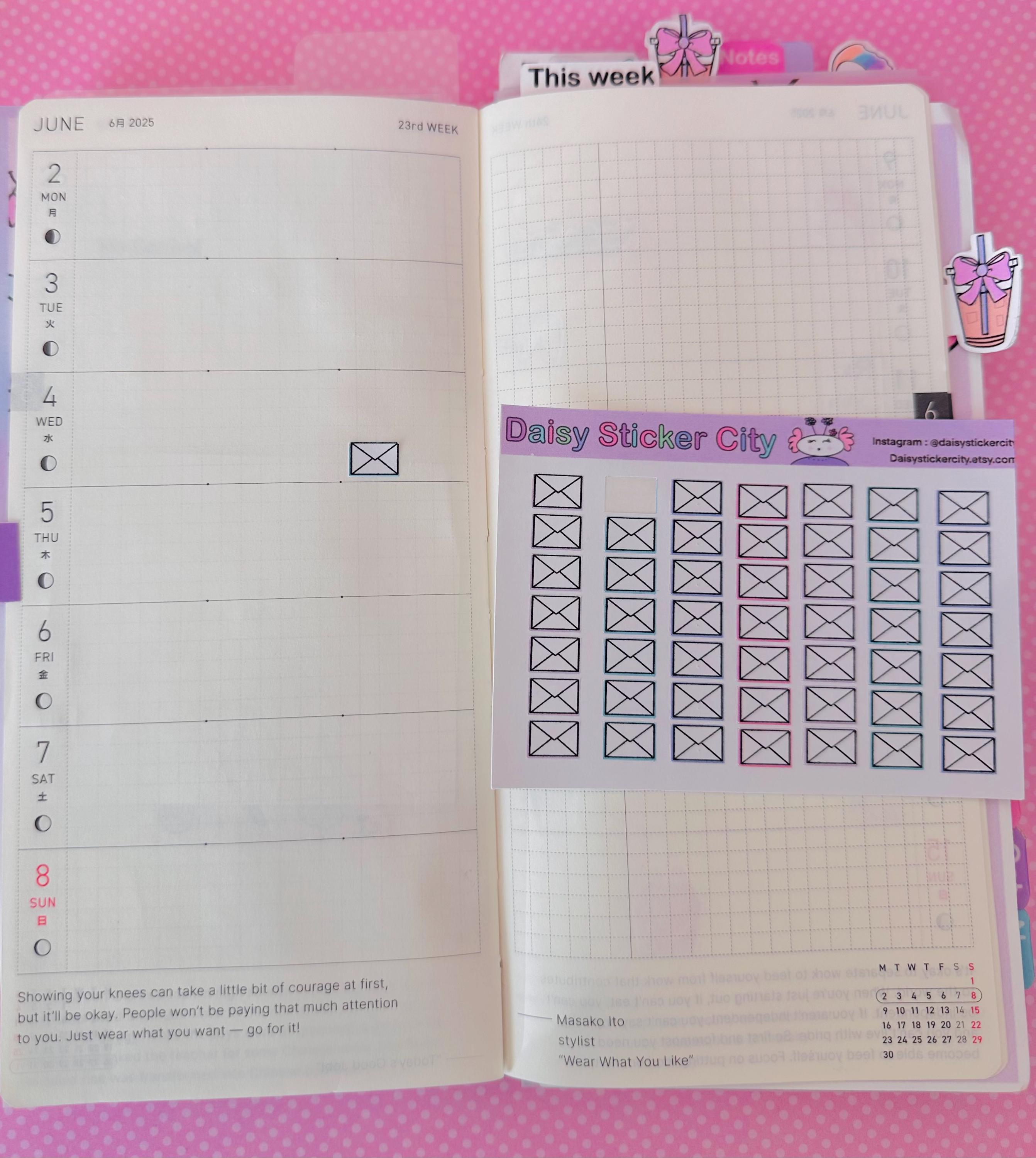 Envelope Sticker Planner Stickers - Etsy