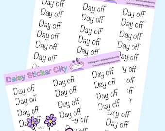 Day Off Script Planner Stickers sheet, Day Off Reminder Stickers