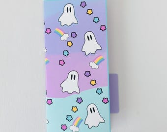 Hand Drawn Cardstock Folder: File Folder Ghost and Rainbows, A6 B6 Weeks Size