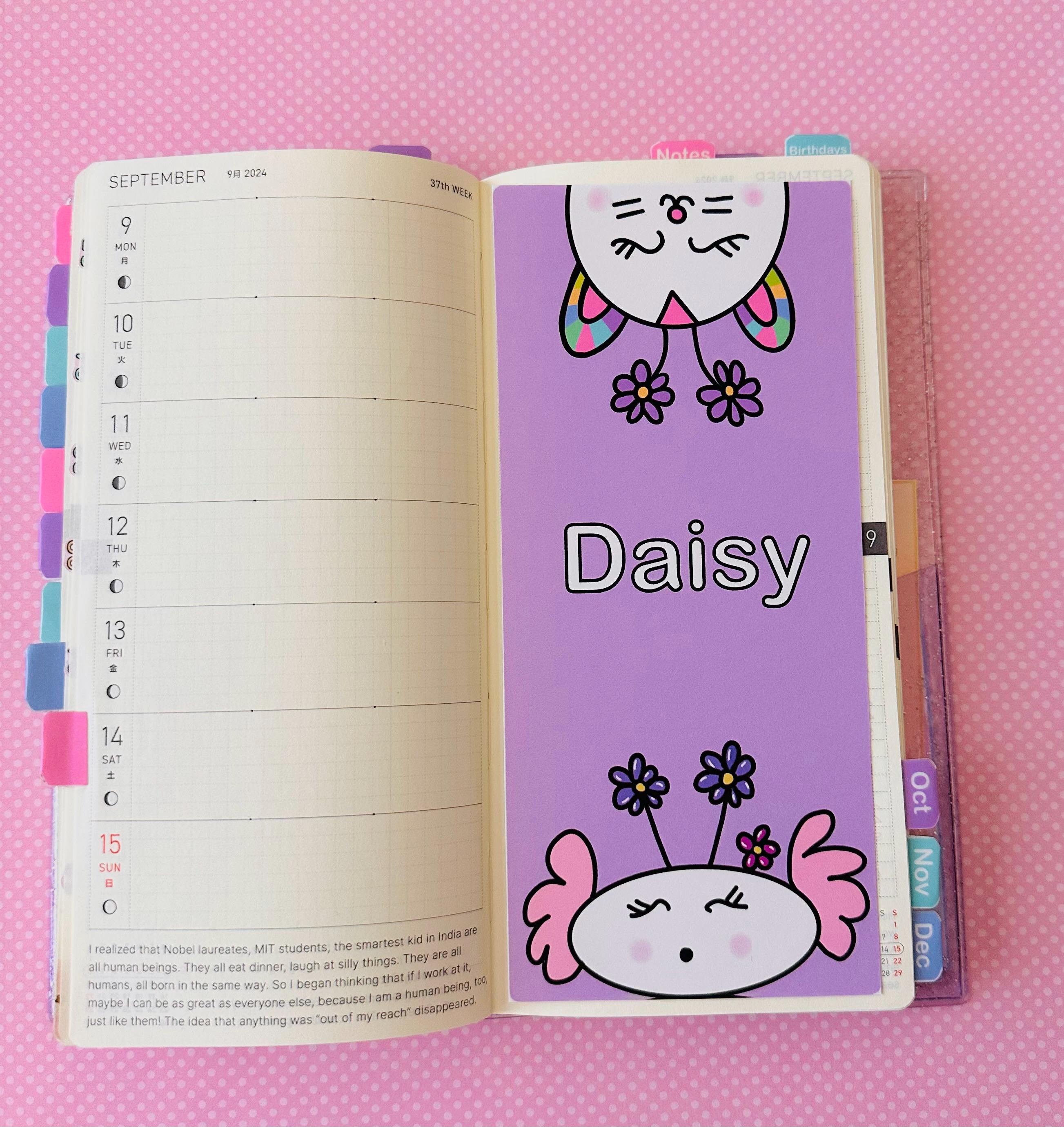 Custom Name Full Page Sticker Lola Cat A6 B6 Hobonichi Weeks - Etsy