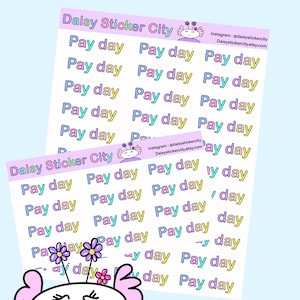 Pay day Script Planner Sticker Sheet