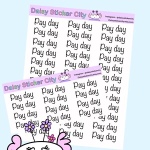 Pay Day Script Planner Sticker Sheet, Pay day Stickers
