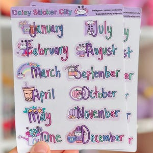 Monthly Script Planner Decorative Sticker Sheet Planner Stickers
