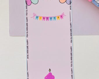 Happy Birthday Sticker: Full Page Hobonichi Weeks Planner Decor, Matte Paper