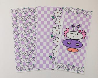 Full Page Sticker Checkered Floral Hobonichi Weeks Full Page Sticker A6 B6