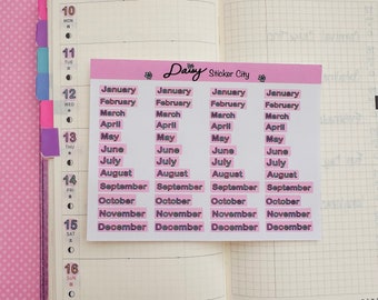 Monthly Script Colorful Sticker Sheet