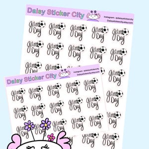 Soccer Game Day Stickers, Soccer Reminder Stickers, Soccer Planner Sticker Sheet