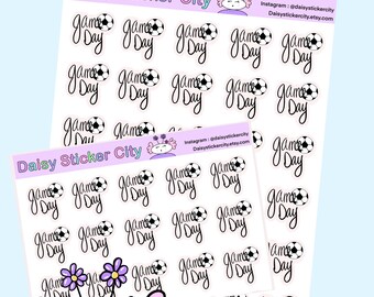 Soccer Game Day Stickers, Soccer Reminder Stickers, Soccer Planner Sticker Sheet