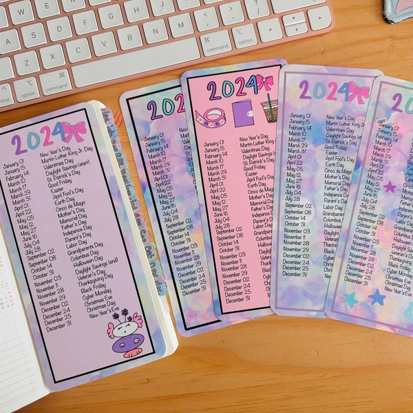 2024 Holidays List Hobonichi Weeks Full Page Sticker