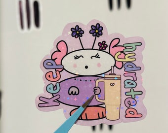 Lola Keep Hydrated Cup Holographic Die Cut Sticker