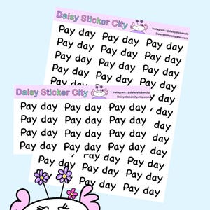 Pay Day Script Planner Sticker Sheet, Pay day reminder Stickers