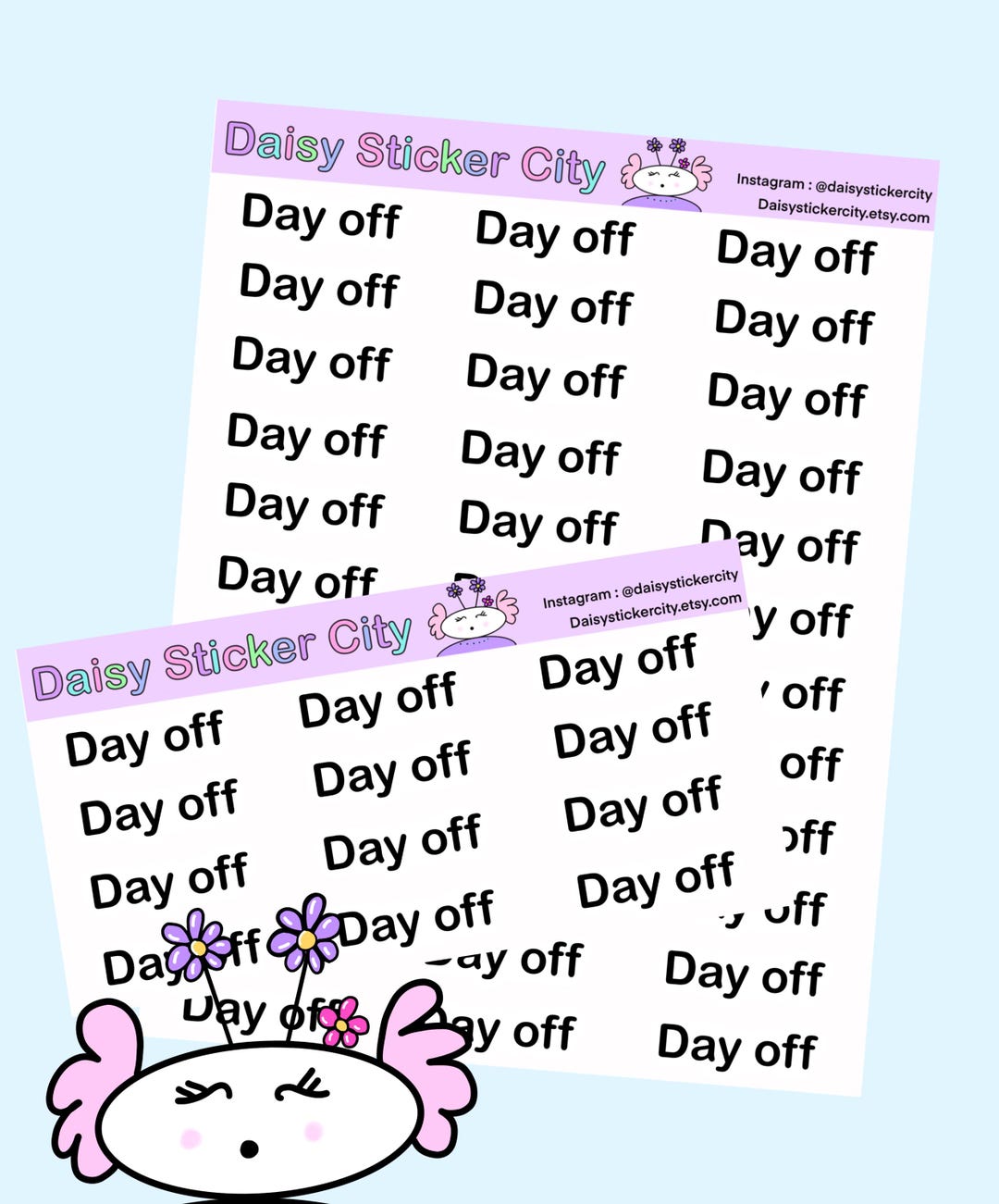 Day off Script Planner Stickers, Day off Script Reminder Sticker Sheet ...
