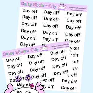 Day Off Script Planner Stickers, Day Off Script Reminder sticker sheet
