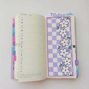 Pencil Board - Lola Checkered Floral - Pencil Board / A6 / Weeks / Hobonichi Weeks Pencil Board / Kinbor Pencil Board