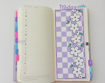 Pencil Board - Lola Checkered Floral - Pencil Board / A6 / Weeks / Hobonichi Weeks Pencil Board / Kinbor Pencil Board
