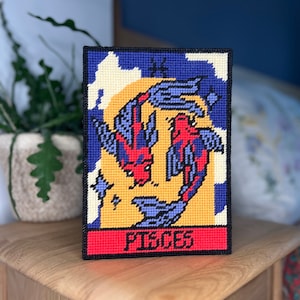 Pisces Nadelpunkt DIY Sternzeichen buntes Nähset