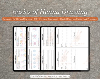 Basics Of Henna Drawing Digital File | A4 Printable | Learn Henna | Practice Henna | For Henna Newbies | Draw Henna | Henna Ebook