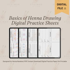 Henna Drawing Workbook for Beginners | Digital Practice Sheets | A4 Printable Mehndi Guide | Learn Henna Basics