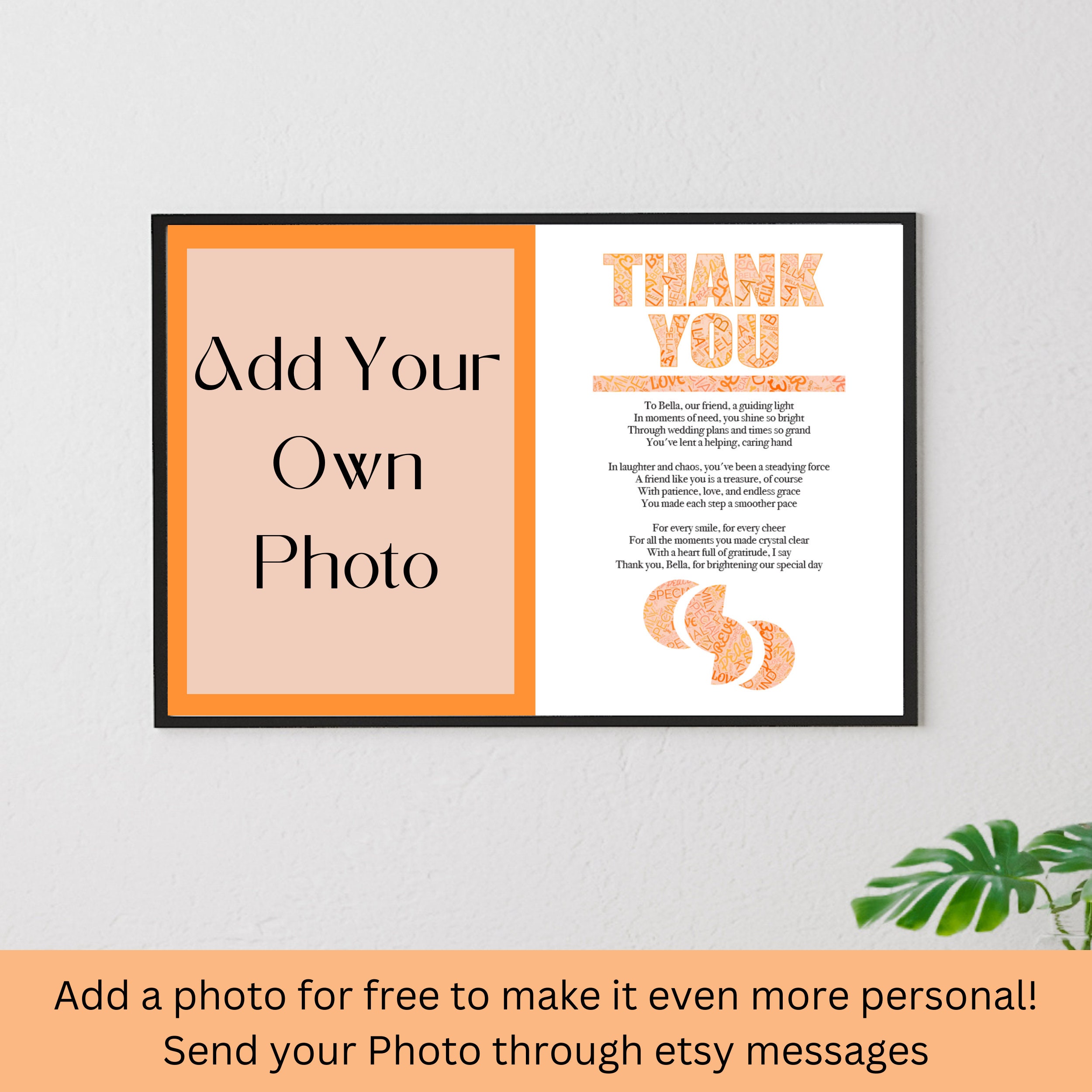 Personalised Thank You Poem Print Custom Framed Gift Name Meaning