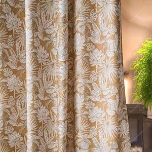 Botanische Verdunkelungsvorhänge, Bauernhausblätter, die Vorhänge für Schlafzimmer drucken, braune Sichtschutz-Fensterbehandlungen, Innendekoration
