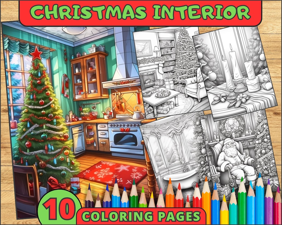 Christmas Tree Coloring Pages Winter Coloring Page Xmas - Etsy