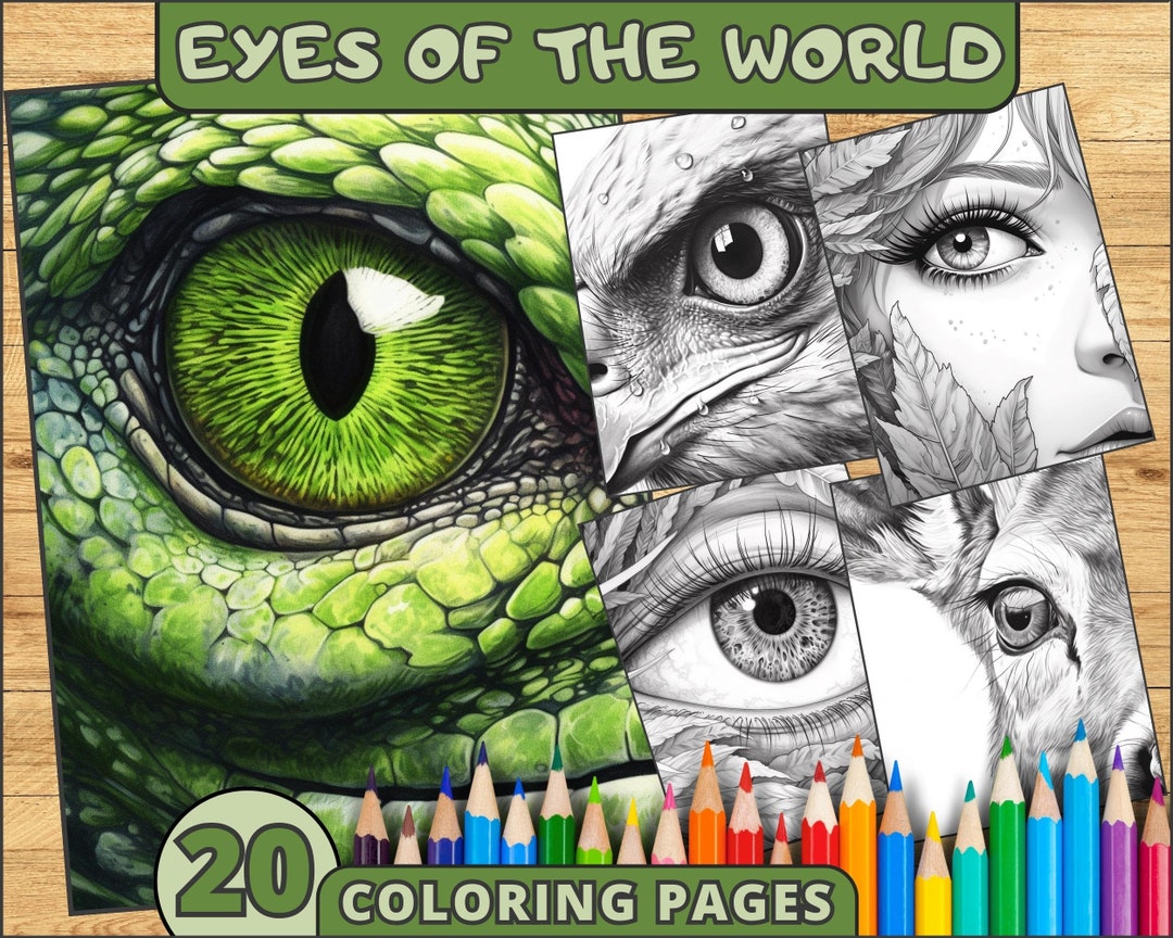 Eyes Coloring Pages, Girls Portraits Coloring Book, Animal Eye, Grayscale Portraits, Human ...
