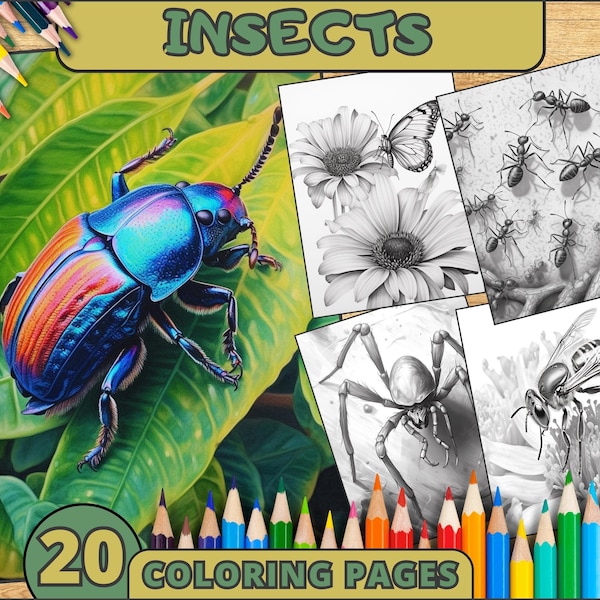 Insects Coloring Pages, Insect Coloring Sheets, Insect Coloring Book, Ladybug Coloring Pages, Animal Coloring Pages, Butterfly Coloring Page