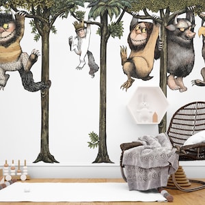 Peel and stick Where The Wild Things Are Wall Decal for Bedroom Monsters Wall Sticker King Max Wall Mural Decor for Kids