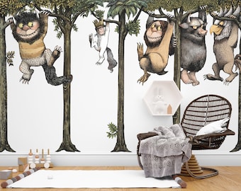 Peel and stick Where The Wild Things Are Wall Decal for Bedroom Monsters Wall Sticker King Max Wall Mural Decor for Kids
