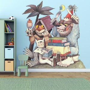 Where the Wild things Are With Monsters Wall Sticker for Kids Room King Max Wall decals Living Room Animals Wall Art Nursery Decor Wallpaper