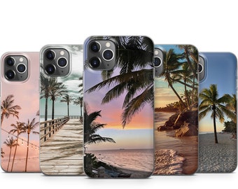 Palm Trees On The Beach Protective Durable Stylish Phone Case For iPhone 14 13 12 11 X XS Samsung S23 S22 S21 S20 S10 Note20 Huawei Xiaomi