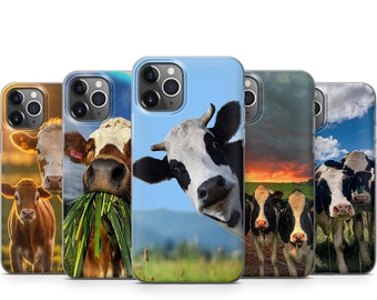 Lustige Kuh schützende langlebige stilvolle Handyhülle für iPhone 15 14 13 12 11 X XS Samsung S23 S22 S21 S20 S10 Note20 Huawei Xiaomi