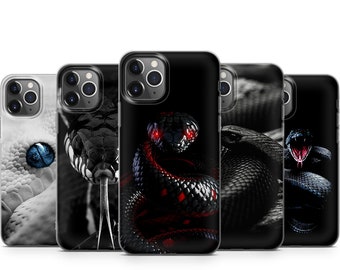 Gevaarlijke zwart-witte slang duurzaam stijlvol telefoonhoesje voor iPhone 14 13 12 11 X XS Samsung S23 S22 S21 S20 S10 Note20 Huawei Xiaomi