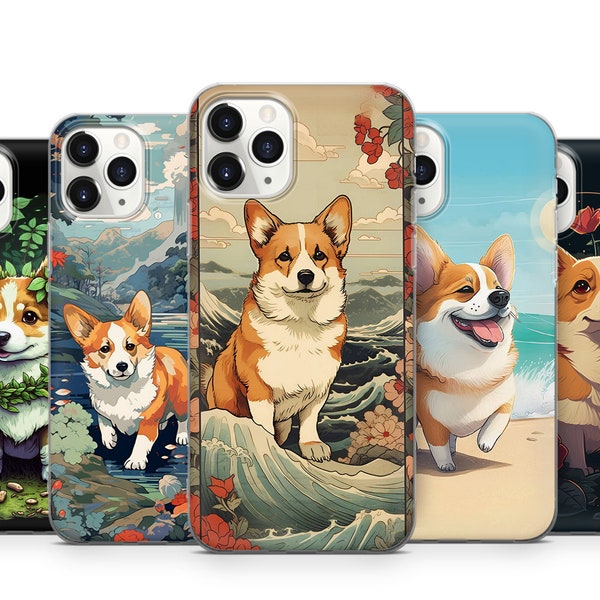 Cute Corgi Dog Art Protective Durable Stylish Phone Case For iPhone 15 14 13 12 11 X XS Samsung S23 S22 S21 S20 S10 Note20 Huawei Xiaomi