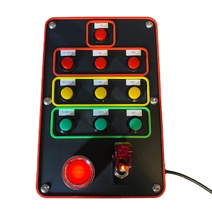 Sim racing Button Box of 12 pushbuttons for computer plug & play