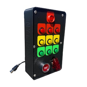 Sim racing Button Box of 12 push buttons for computer plug & play with VESA 75 support