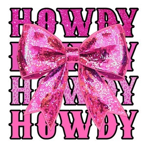 Western Cowgirl Howdy png, Laço de bola de discoteca rosa png, Laço de couro de vaca png, Estética de cowgirl coquete, Laço de glitter de lantejoulas rosa png, Chita rosa