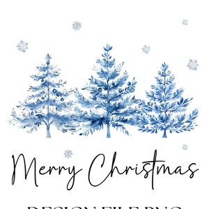 Blau weißes elegantes Winterdesign png, Chinoiserie Weihnachtsbäume png, Chinoiserie Weihnachtsbäume png