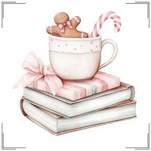 Club del libro di Natale pastello png, Tutti prenotati per Natale png, Amante dei libri di Natale nordico scandinavo png, Insegnante delle feste png, Natale rosa