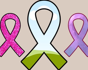 Pink Ribbon Canva Frame: Breast Cancer Awareness Clipart (PNG)