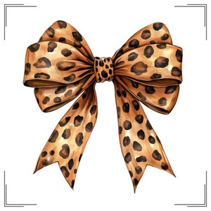 Puede incluir: Un gran lazo de color marrón y negro con estampado de leopardo y acabado satinado.