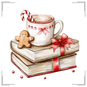 Klub Książki Bożonarodzeniowej png, Wszystkie zarezerwowane na Boże Narodzenie png, To jest sezon png, Miłośnik Książek X-Mas png, Nauczyciel Świąteczny png, Cukierkowa Laska Kawowa png