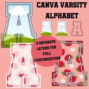 Varsity College-lettertype Canva Frame, bewerkbaar sportalfabet University Canva-lettertypesjabloon, Varsity Number & Letter svg png, bewerkbare doodle