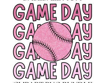 Glitter Baseball Mom PNG: Game Day Shirt Design (Sublimation File)