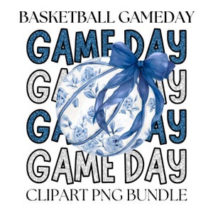Chinoiserie Basketball png, Basketball Mom png, Blue Coquette Bow Basketball png, Basketball Game Day png, basketbalseizoen png, glitter