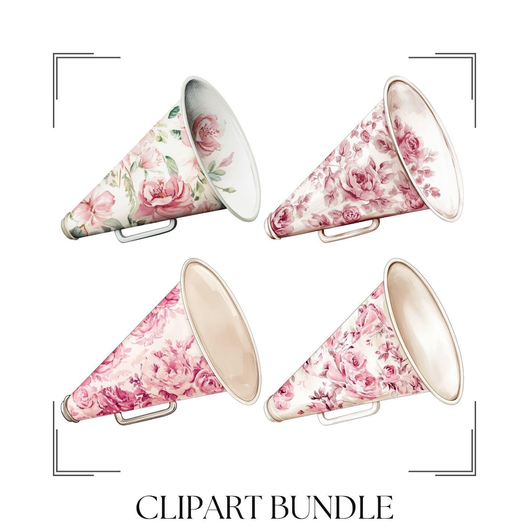 Cheer Cone Vector Watercolor Cheer Cone Clipart, Chinoiserie Cheerleading Png, Pink Toile ...