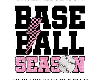 Glitter Baseball Season PNG: Baseball Mom Shirt Design (Sublimation File)