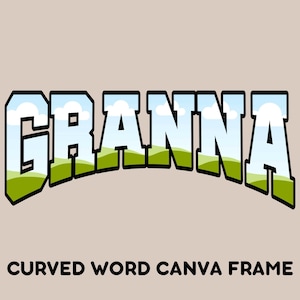 Cornice Granna Canva, clipart modificabile trascina e rilascia png, cornice curva Granna Canva, cornice dal design alla moda, lettere Gran Canva della Varsity University