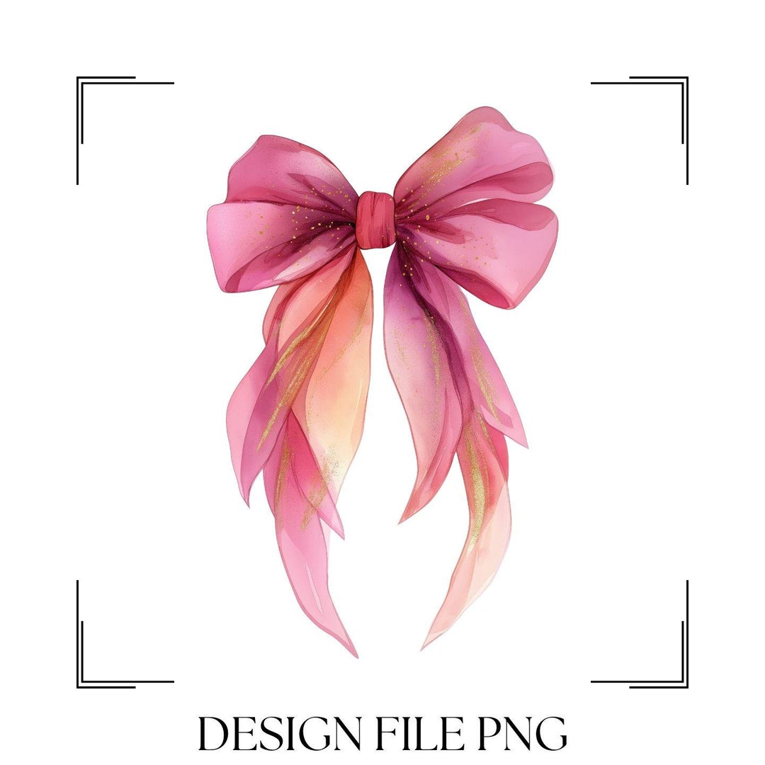 Coquette Bow Png, Girly Pink Bow Png, Watercolor Cowgirl Bow Png ...