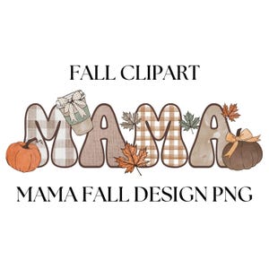 Camiseta de mamá de otoño png, café de calabaza de otoño png, diseño de collage elegante de mamá de otoño, diseño de letras de doodle de otoño, letra a cuadros de hojas caídas